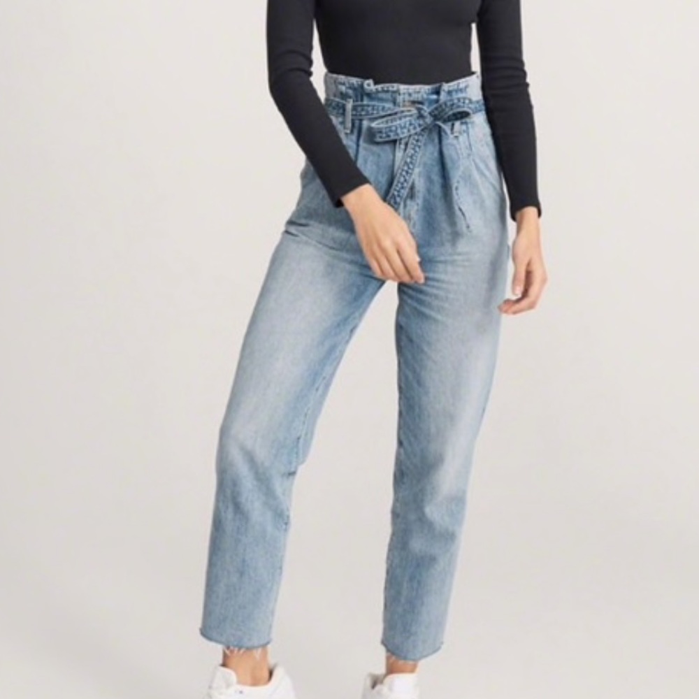 NWT abercrombie & fitch tie mom jeans